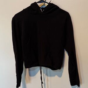 Black Women's Cropped Hoodie Top